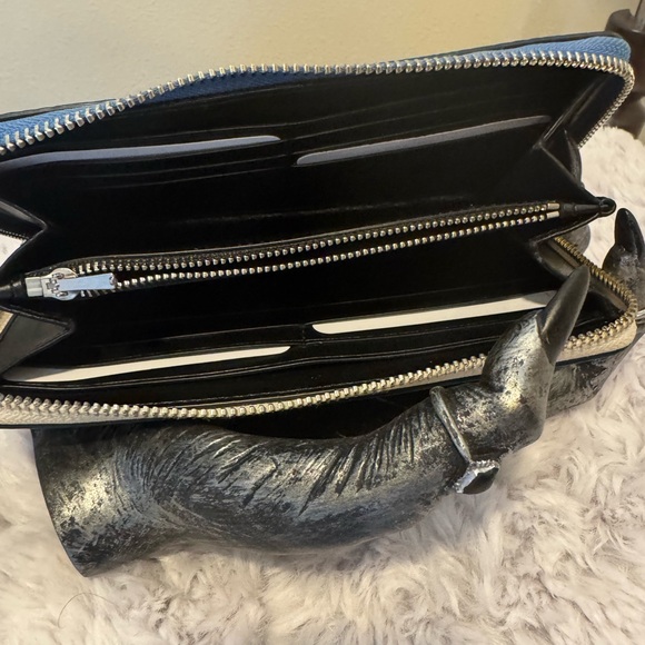 Coach Lightning Bolt Black Leather Zip Accordion Wallet F59336 - Picture 4 of 7